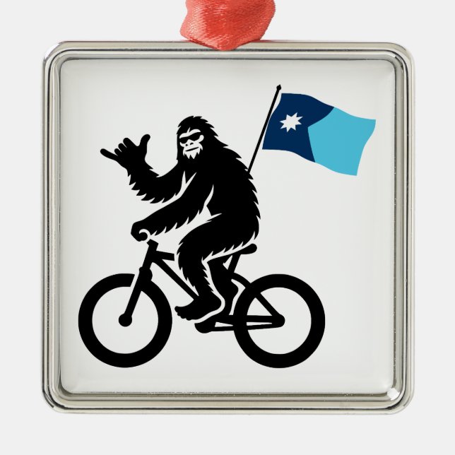 Ornamento De Metal Bigfoot Cycling Minnesota Flag (Frente)