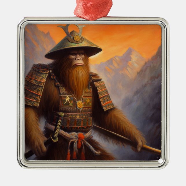 Ornamento De Metal Bigfoot Samurai (Frente)