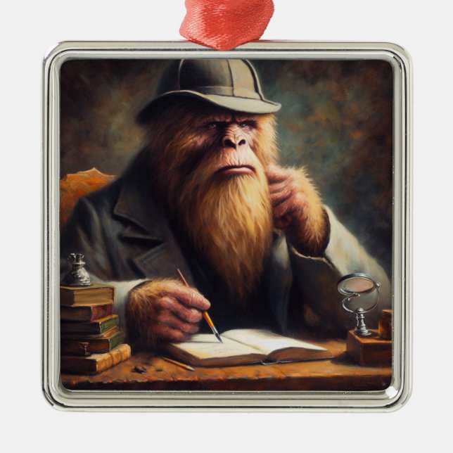 Ornamento De Metal Bigfoot Sherlock Holmes (Frente)