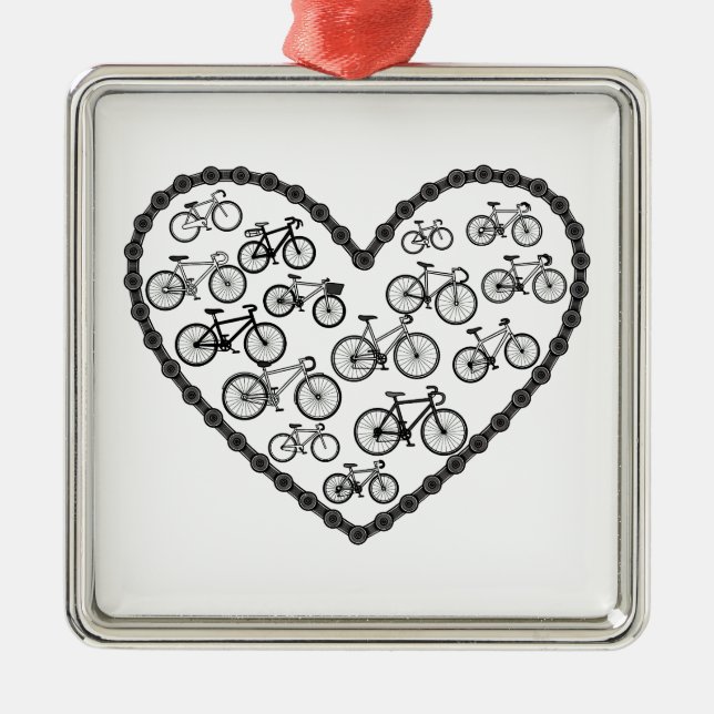 Ornamento De Metal Bike Love (Frente)