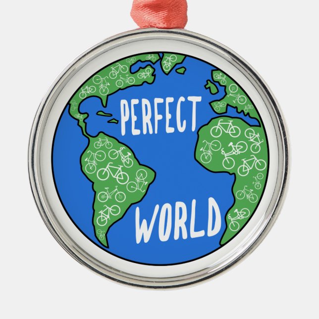 Ornamento De Metal Bikes Fazem Um Mundo Perfeito (Frente)