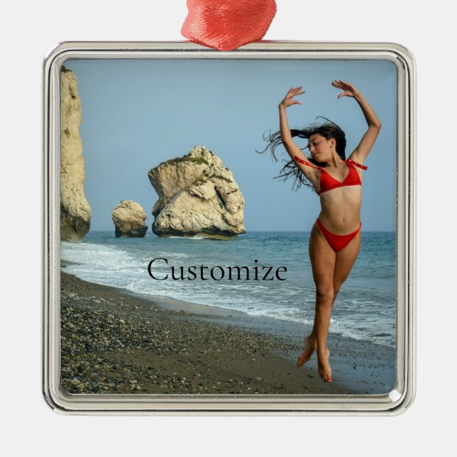 Ornamento De Metal Bikini Model Dancing Thunder_Cove (Frente)