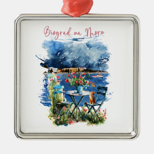 Ornamento De Metal Biograd na moru 3 (Frente)