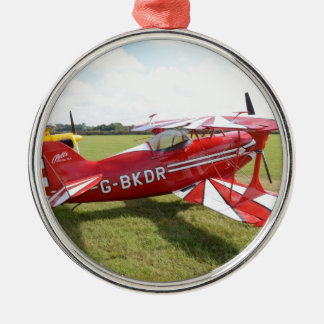 Ornamento De Metal Biplano Vermelho
