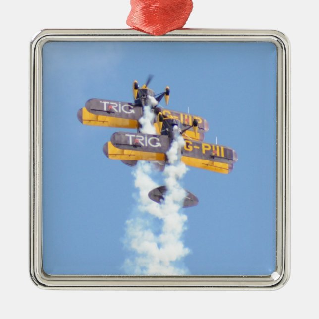 Ornamento De Metal Biplanos Aerobatic em vôo (Frente)