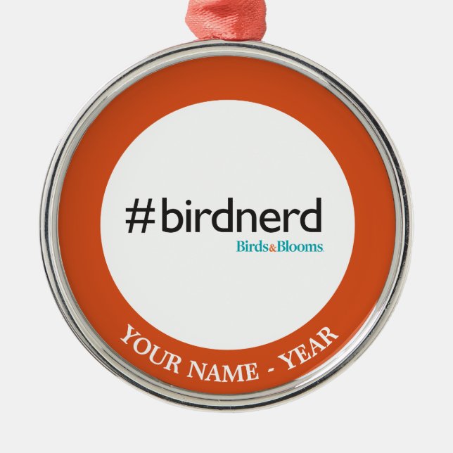 Ornamento De Metal #BirdNerd (Frente)