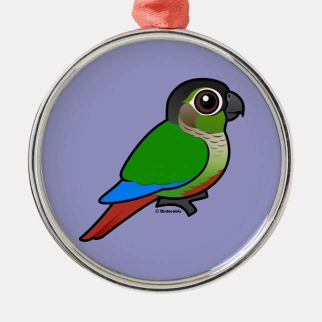Ornamento De Metal Birdorable Conure Verde-cheeked (Frente)