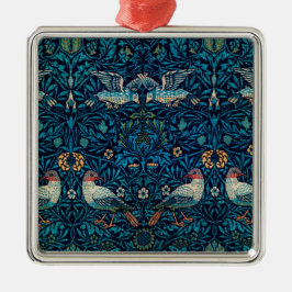 Ornamento De Metal Birds (Vintage Floral Pattern) (por William Morris