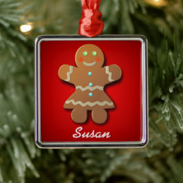 Ornamento De Metal Biscoito de Gingerpão personalizável