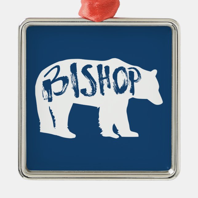 Ornamento De Metal Bishop California Bear (Frente)