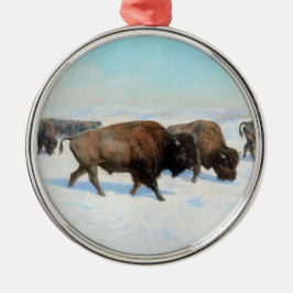 Ornamento De Metal Bison in the Snow (por Rosa Bonheur)