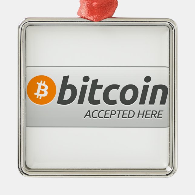 Ornamento De Metal Bitmoney aceite aqui! (Frente)