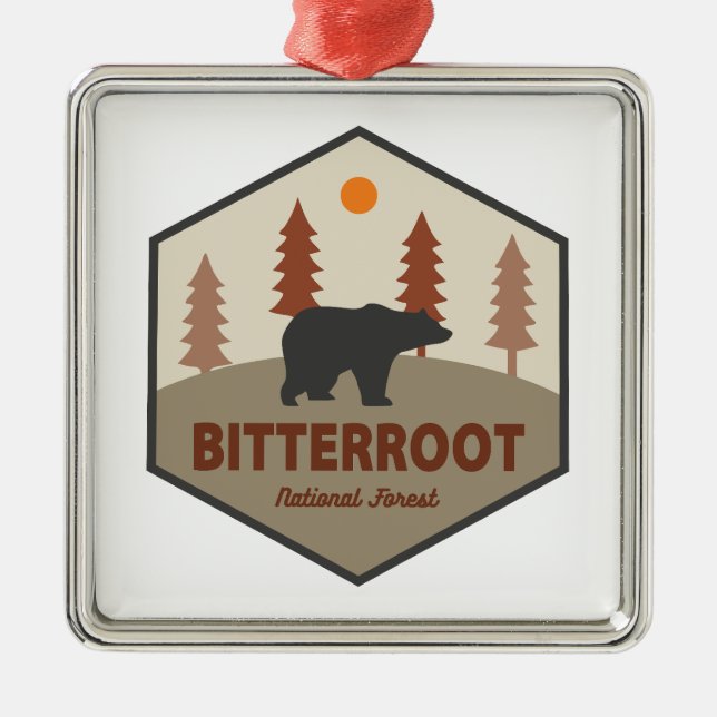 Ornamento De Metal Bitterroot National Forest Bear (Frente)