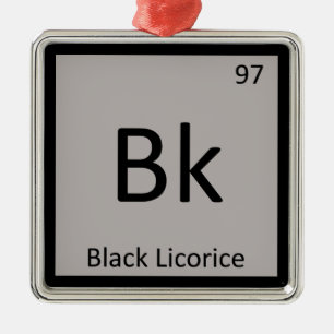 Ornamento De Metal Bk - Mesa Periódica de Química do Licorice Negro