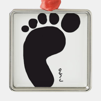 Ornamento De Metal Black Foot Print