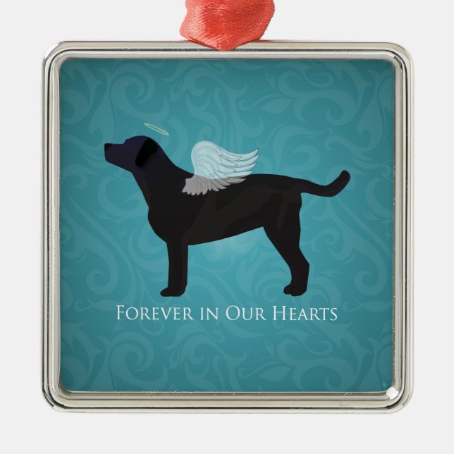 Ornamento De Metal Black Lab Pet Memorial Simpatia Pet Pet Loss Desig (Frente)