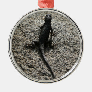 Ornamento De Metal Black Lizard