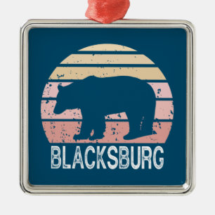 Ornamento De Metal Blacksburg Virginia Retro Bear