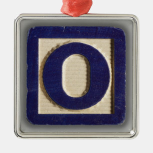 Ornamento De Metal Bloco O do brinquedo do alfabeto