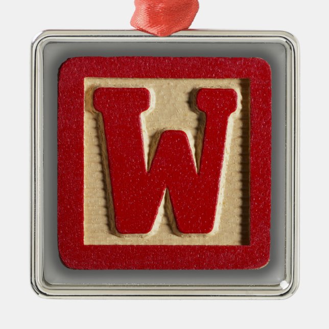 Ornamento De Metal Bloco W do brinquedo do alfabeto (Frente)