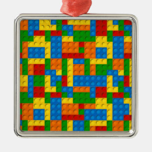 Ornamento De Metal blocos de plástico coloridos