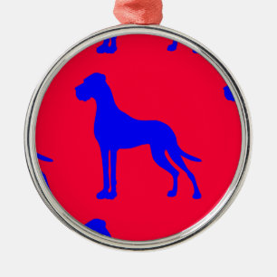 Ornamento De Metal Blue Great Dane