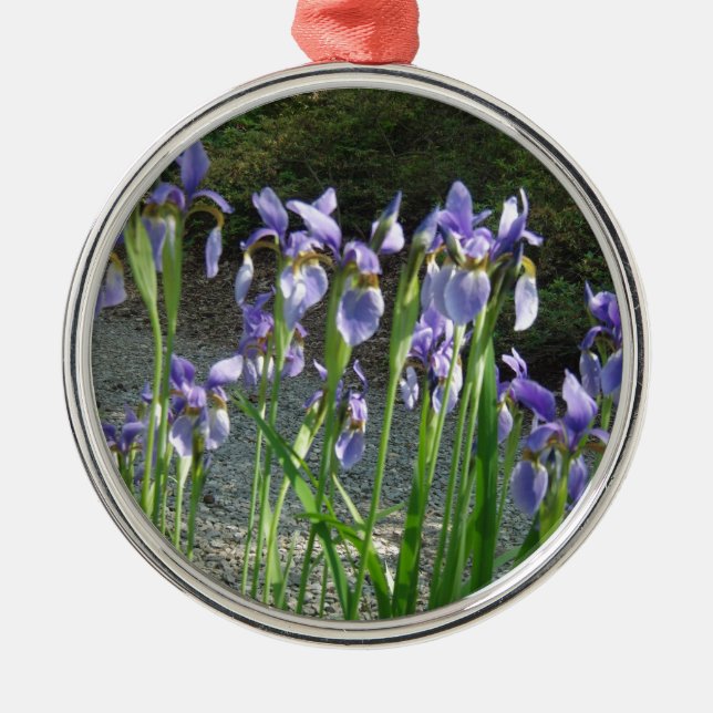 Ornamento De Metal Blue Iris (Frente)