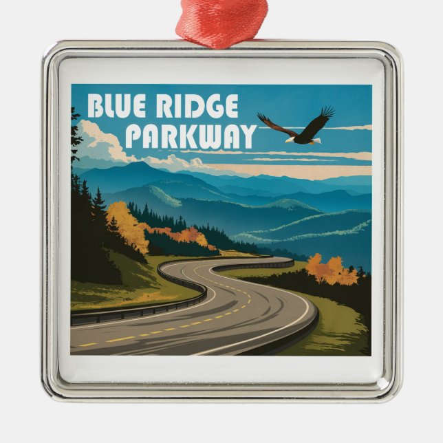 Ornamento De Metal Blue Ridge Parkway Eagle (Frente)