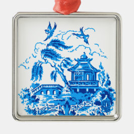 Ornamento De Metal Blue Willow China Blue & White Ornament