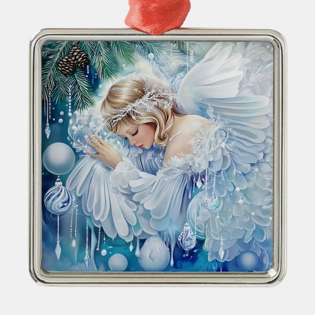 Ornamento De Metal Blue Winter Ornament (Frente)