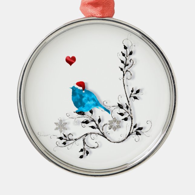 Ornamento De Metal Bluebird No Natal (Frente)