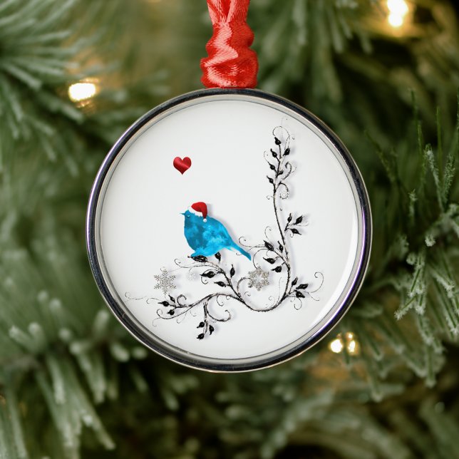 Ornamento De Metal Bluebird No Natal (Criador carregado)