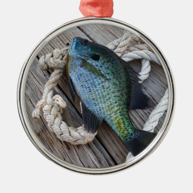 Ornamento De Metal bluegill no doca (Frente)