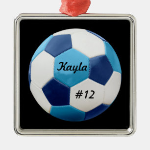 Ornamento De Metal Blues da bola de futebol