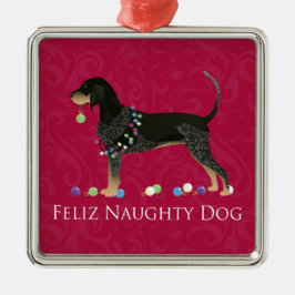 Ornamento De Metal Bluetick Coonhound Natal