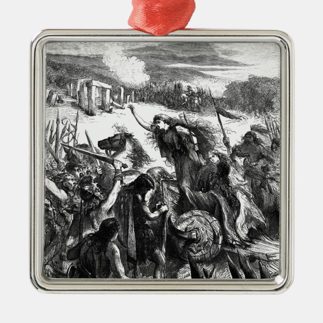 Ornamento De Metal Boadicea que estimula o Iceni contra os romanos (Frente)