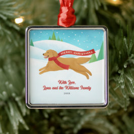Ornamento De Metal Boas Ouros - Cachorro de Retriever Natal
