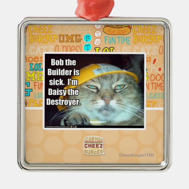 Ornamento De Metal Bob o construtor é doente (Frente)