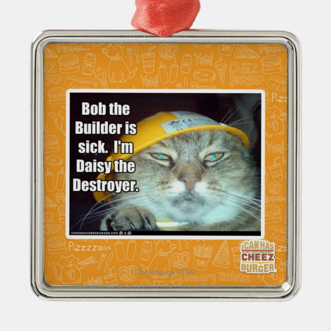 Ornamento De Metal Bob o construtor é doente (Frente)