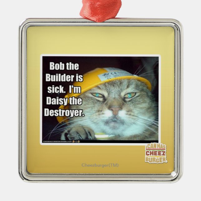 Ornamento De Metal Bob o construtor é doente (Frente)