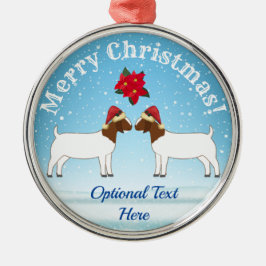 Ornamento De Metal Boer Goat Christmas na neve