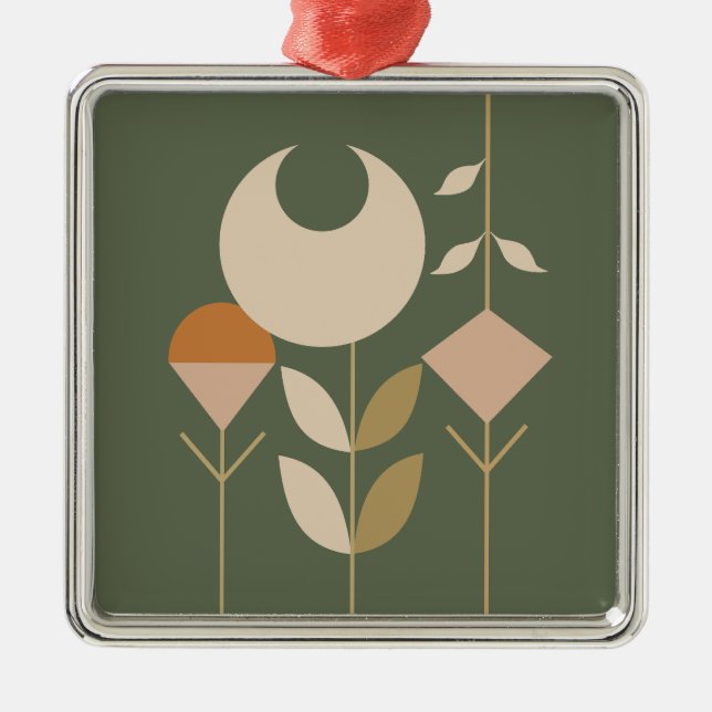 Ornamento De Metal Boho Abstrato Lily (Frente)