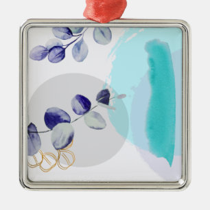 Ornamento De Metal Boho Botânico - Roxo Ciano