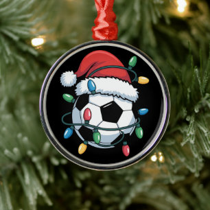 Ornamento De Metal Bola de Futebol do Papai Noel Esportes Natal Jogad