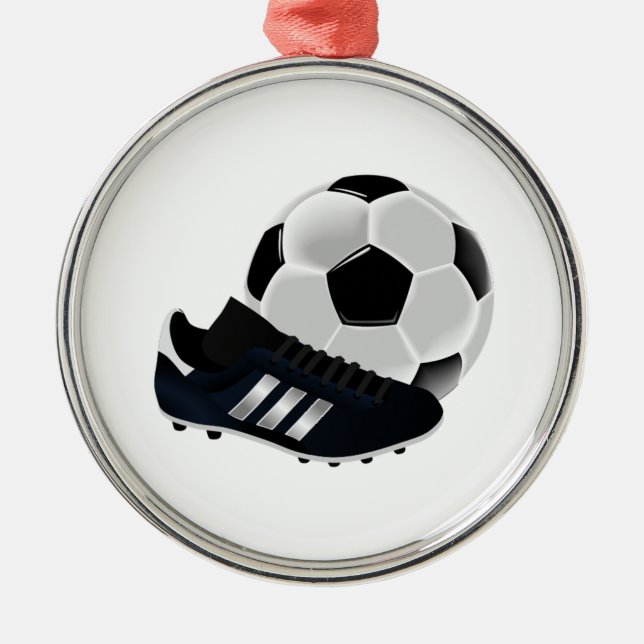 Ornamento De Metal Bola e grampos de futebol (Frente)
