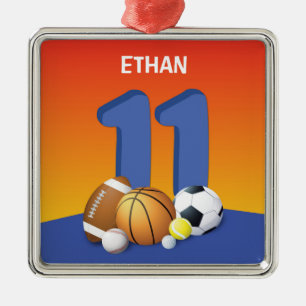 Ornamento De Metal Bolas de Esportes de Aniversário 11