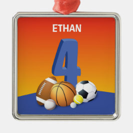 Ornamento De Metal Bolas de Esportes de Quarto Aniversário