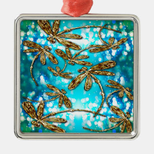 Ornamento De Metal Bolhas de Fluxo de Dragonfly