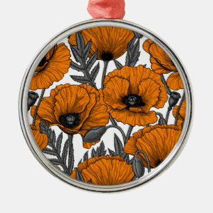 Ornamento De Metal Bolhas de laranja em branco