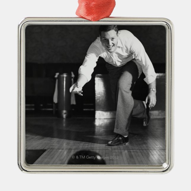 Ornamento De Metal Boliche do homem (Frente)